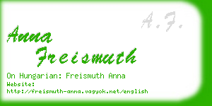 anna freismuth business card